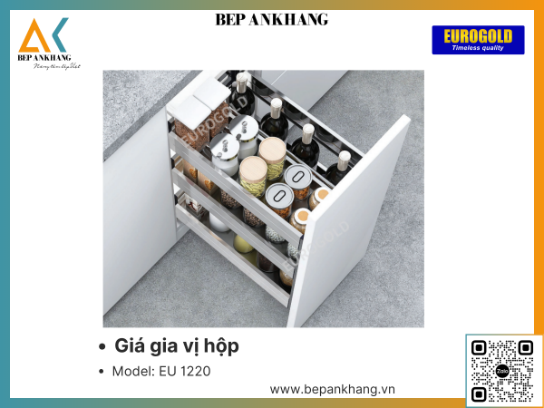 Giá gia vị hộp Eurogold EU1220 - 200mm - Inox hộp 